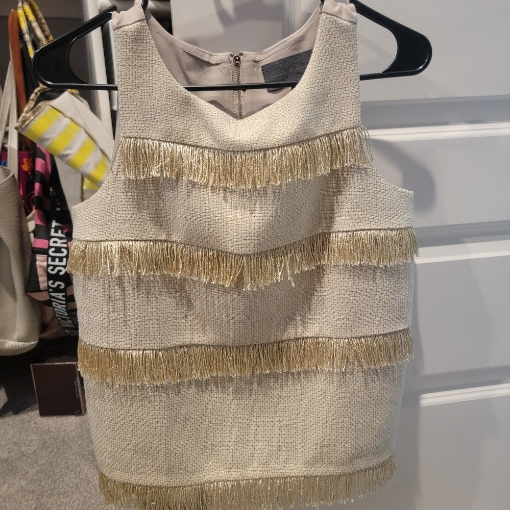 Sunday in Brooklyn Cream Embellished Sleeveless Tank